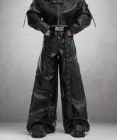 Men's Vegan Leather Strap Pants